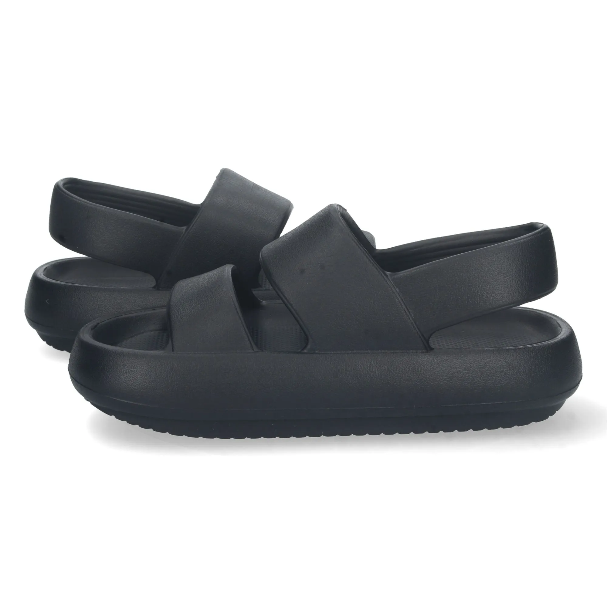 SANDALIAS PLANAS ACOLCHADAS CóMODAS PARA MUJER COLOR NEGRO  HS04