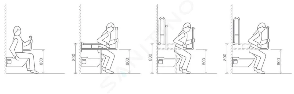 SAPHO EQUIPAMIENTO DE BAñO  ASA PLEGABLE, DERECHA, ACERO INOXIDABLE XH523