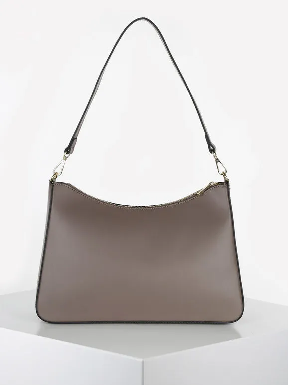 Solada Bolso baguette rígido en piel auténtica