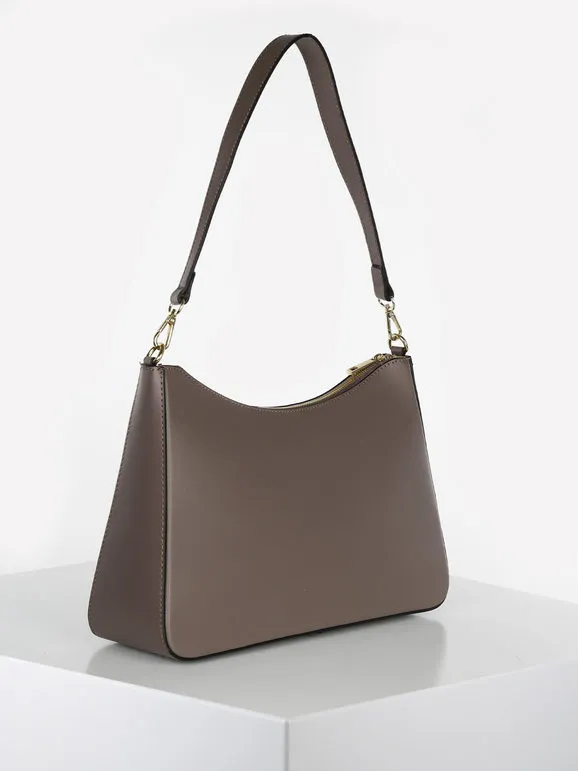 Solada Bolso baguette rígido en piel auténtica
