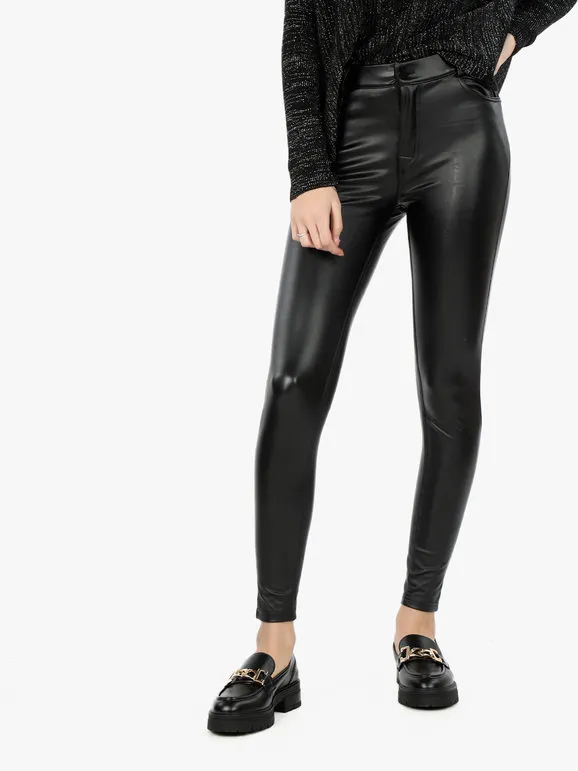 Solada Pantalón interior cálido de mujer en ecopiel.
