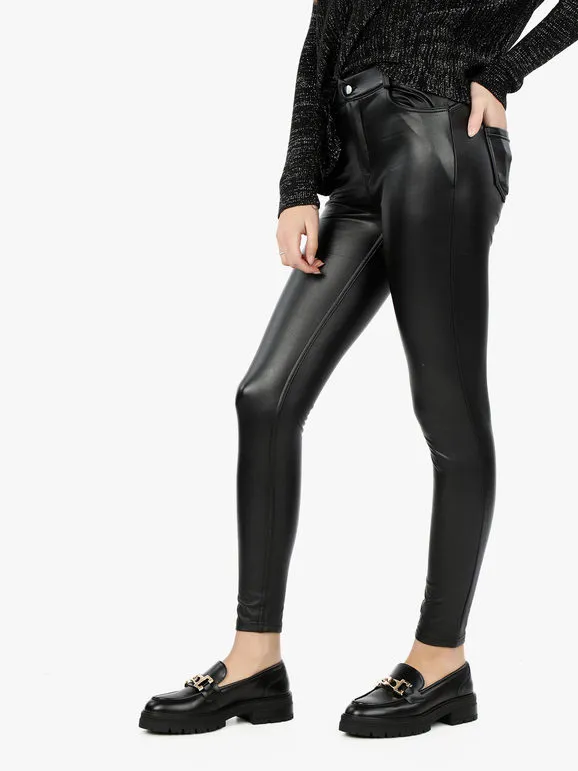 Solada Pantalón interior cálido de mujer en ecopiel.