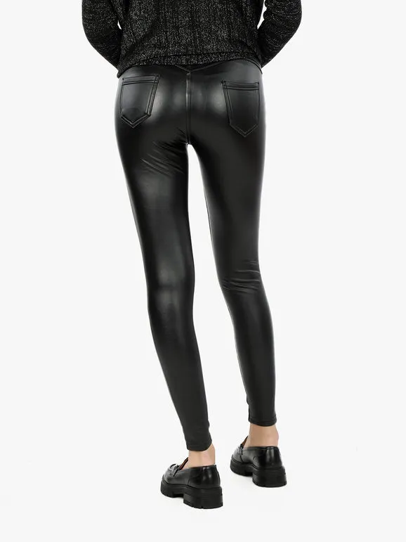Solada Pantalón interior cálido de mujer en ecopiel.