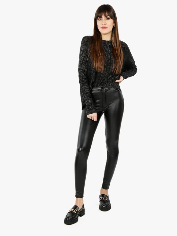 Solada Pantalón interior cálido de mujer en ecopiel.
