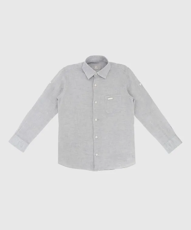 Stefano Ricci Children's light gray linen shirt