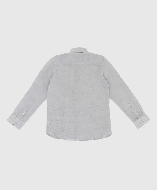 Stefano Ricci Children's light gray linen shirt