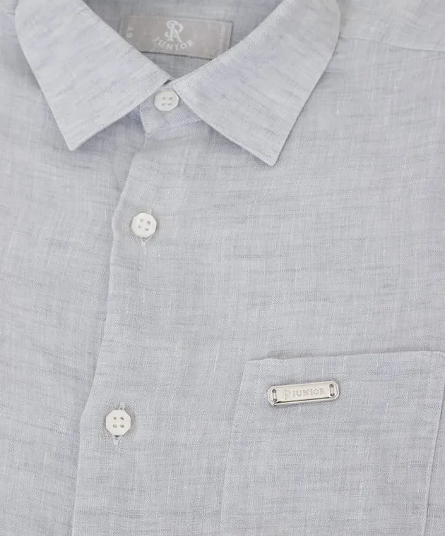 Stefano Ricci Children's light gray linen shirt