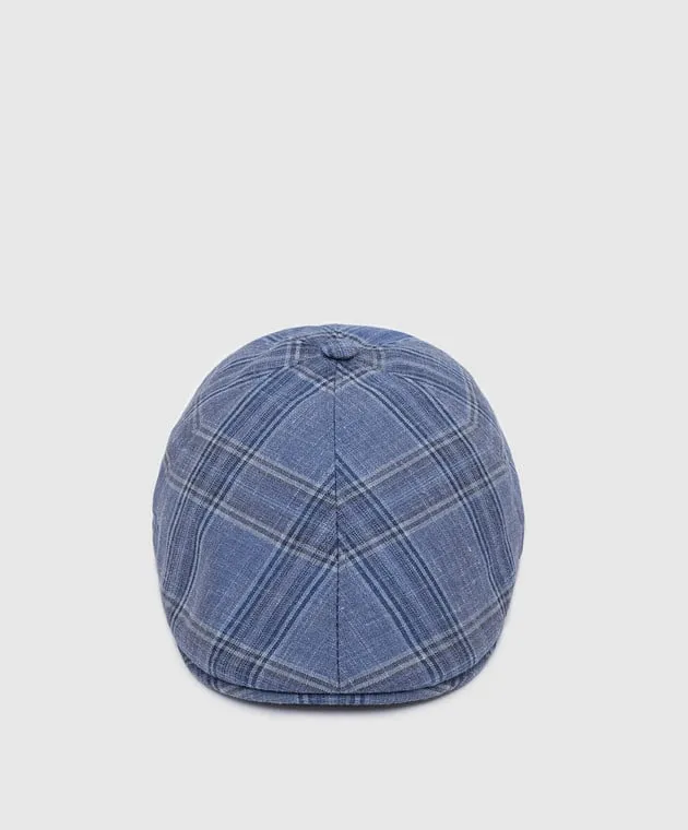 Stefano Ricci Patterned wool, silk and linen baby cap