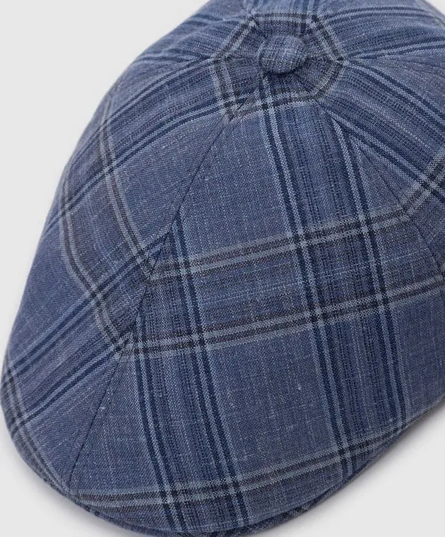 Stefano Ricci Patterned wool, silk and linen baby cap