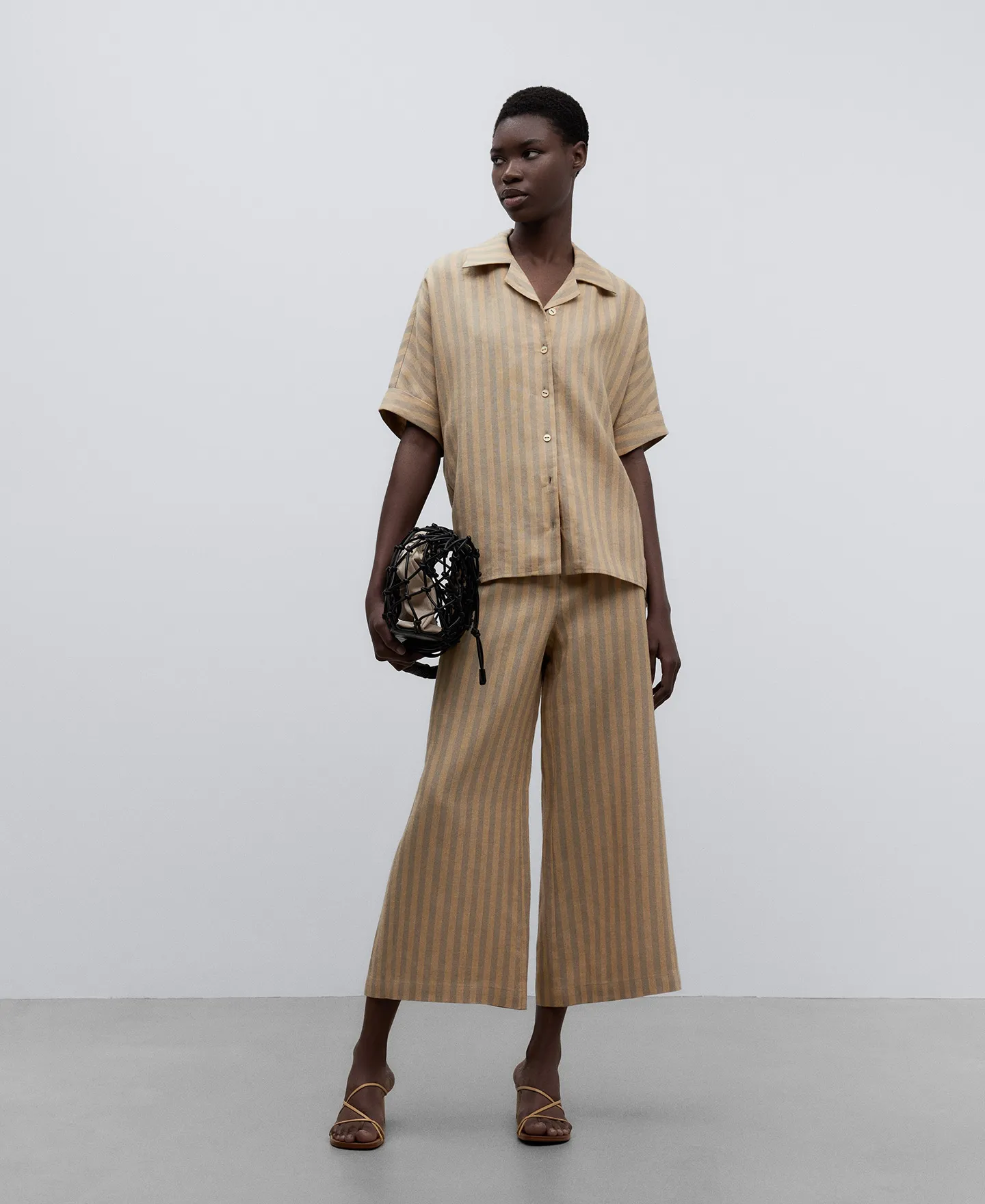 Striped linen shirt woman