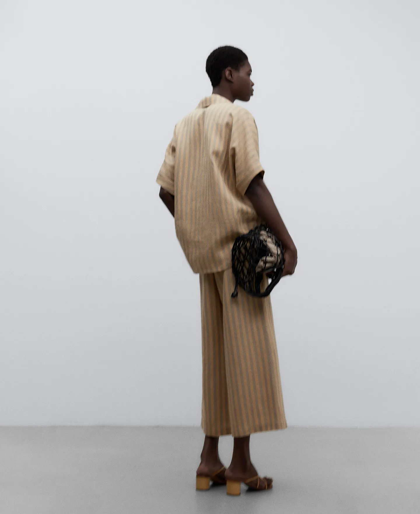 Striped linen shirt woman