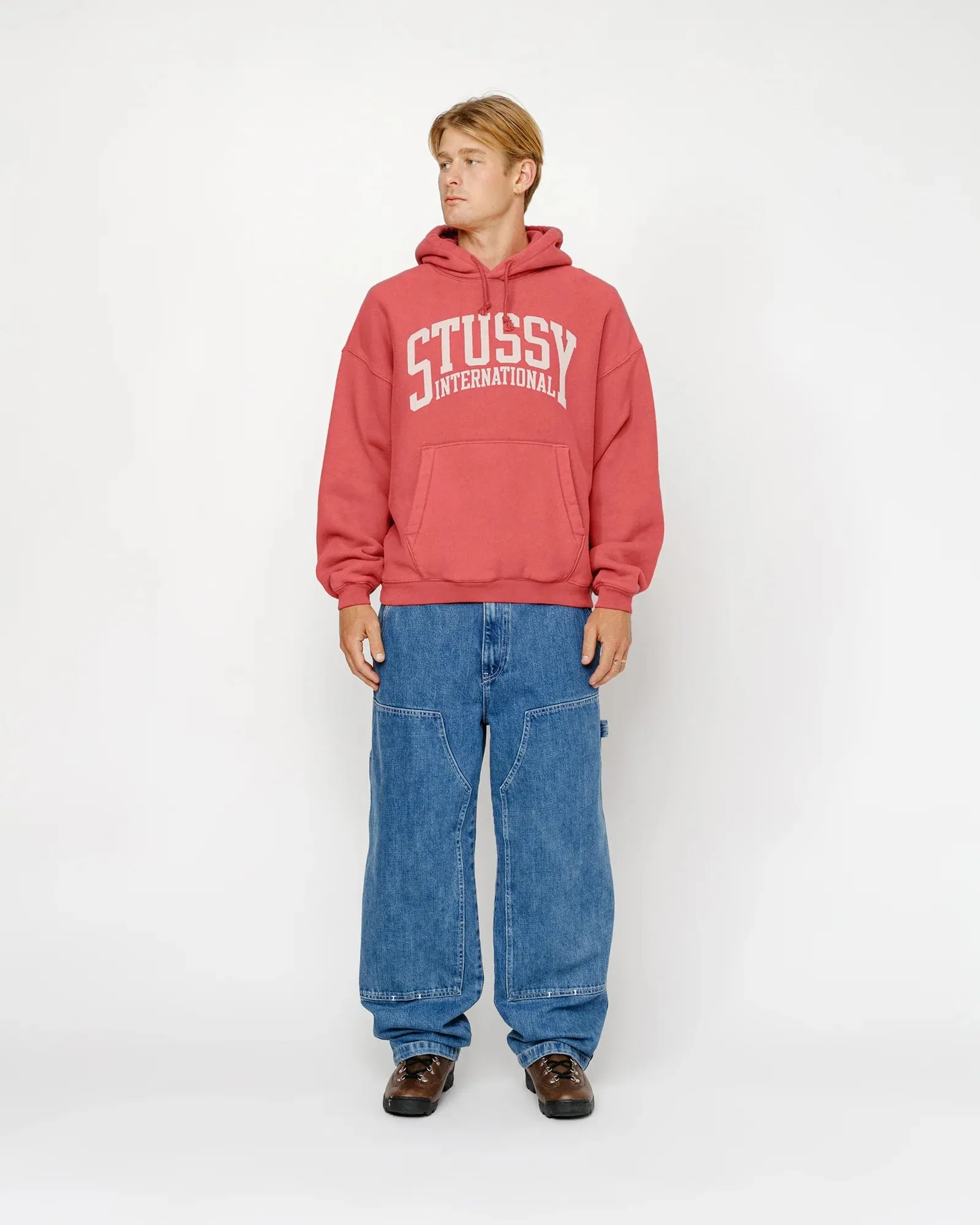 Stussy Intl Relaxed Hoodie Washed Red