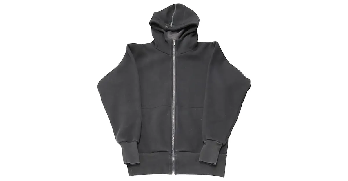 Sudadera con capucha y cierre de cremallera en algodón azul marino de Bottega Veneta 