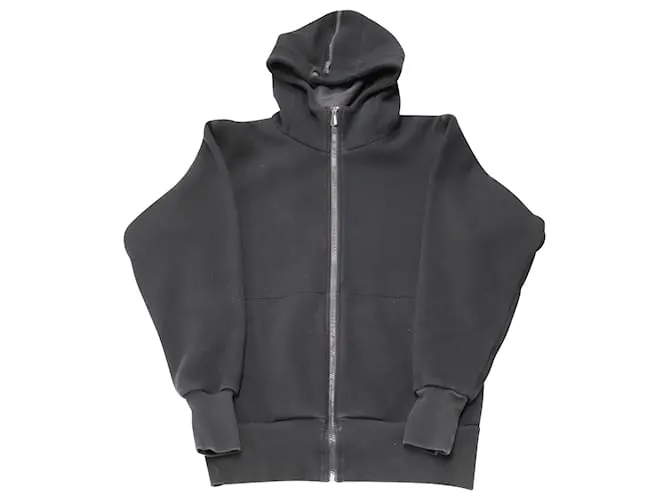 Sudadera con capucha y cierre de cremallera en algodón azul marino de Bottega Veneta 