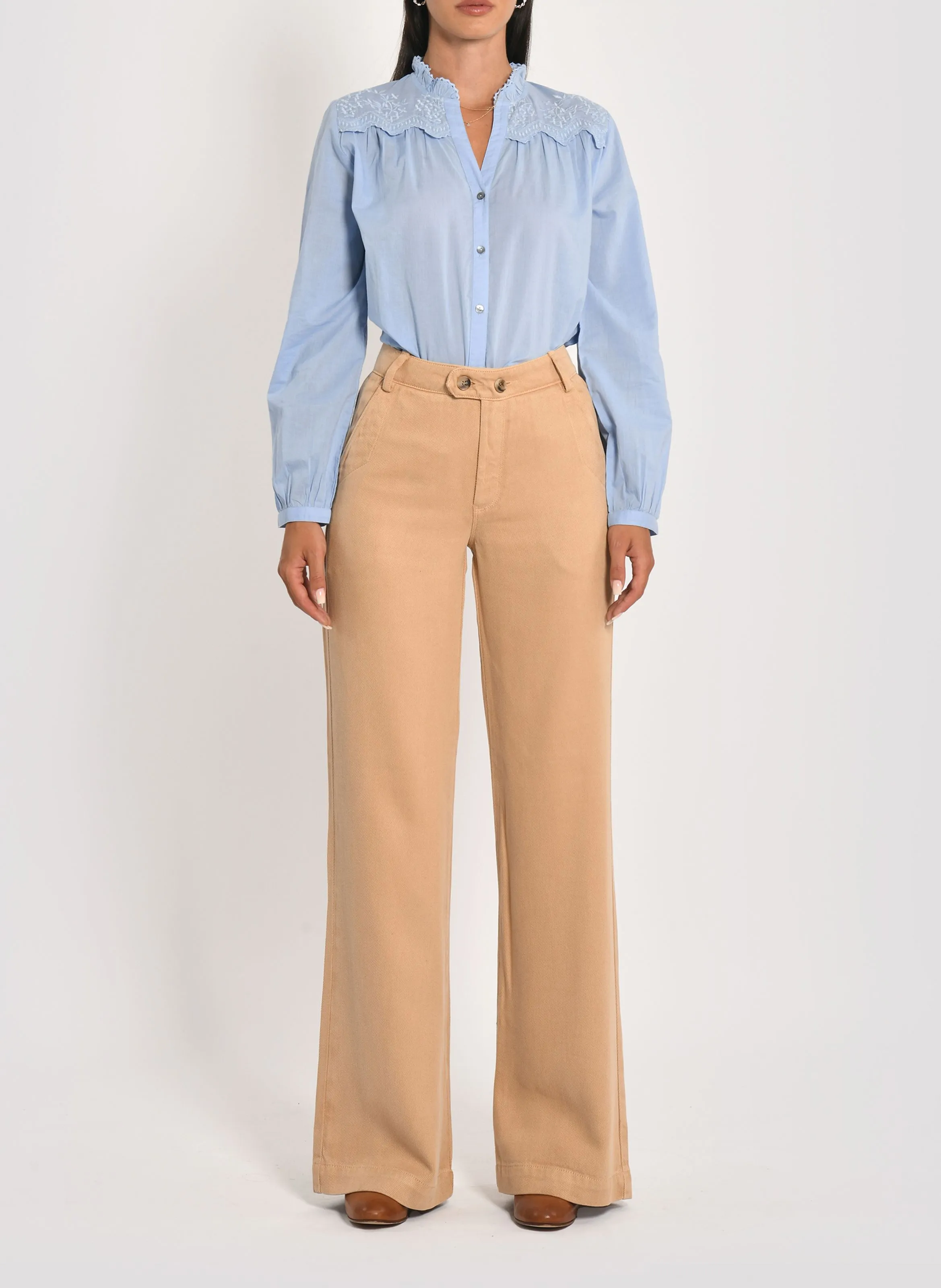 SUN  PANTALóN ANCHO EN BEIGE