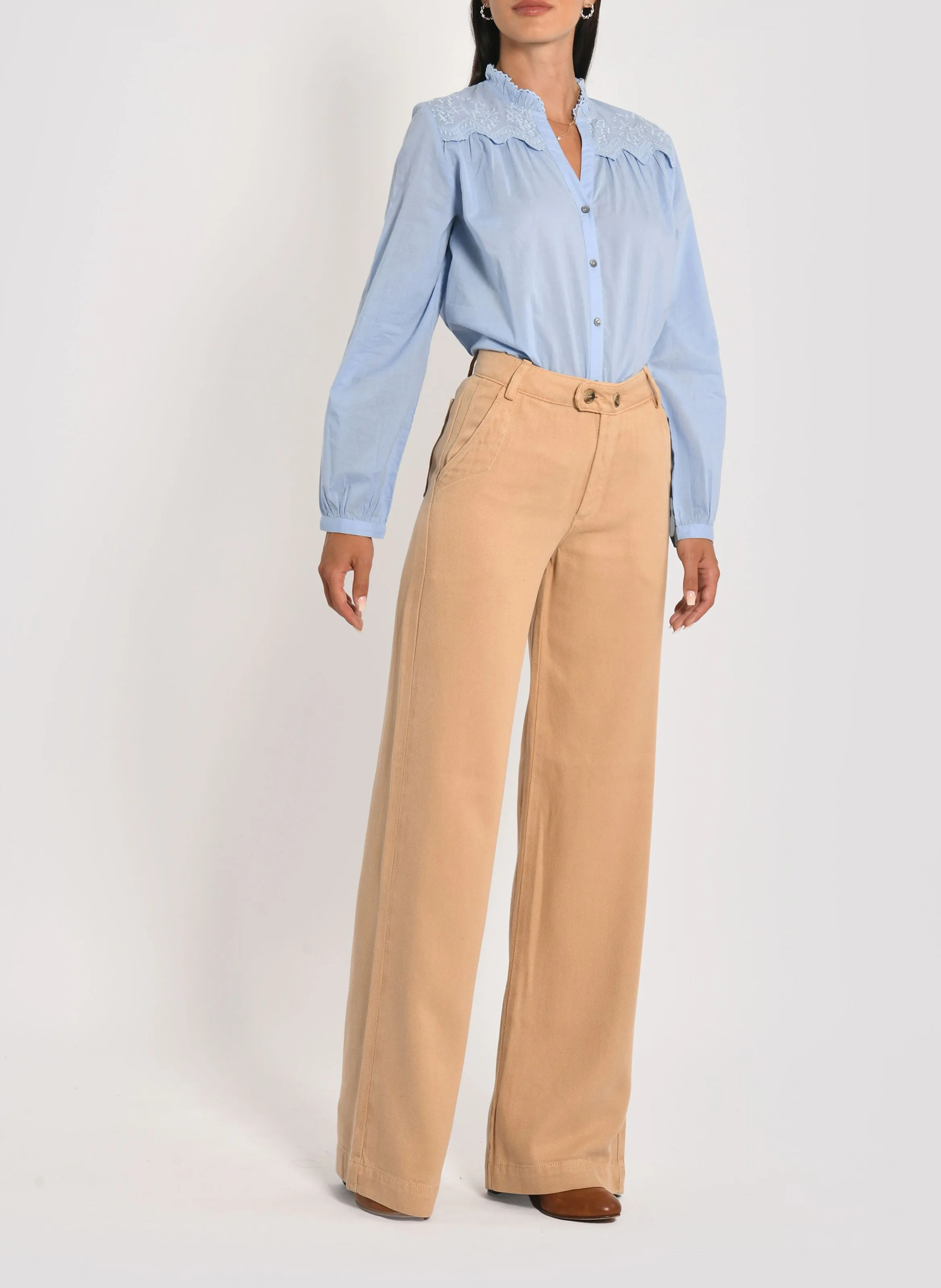 SUN  PANTALóN ANCHO EN BEIGE