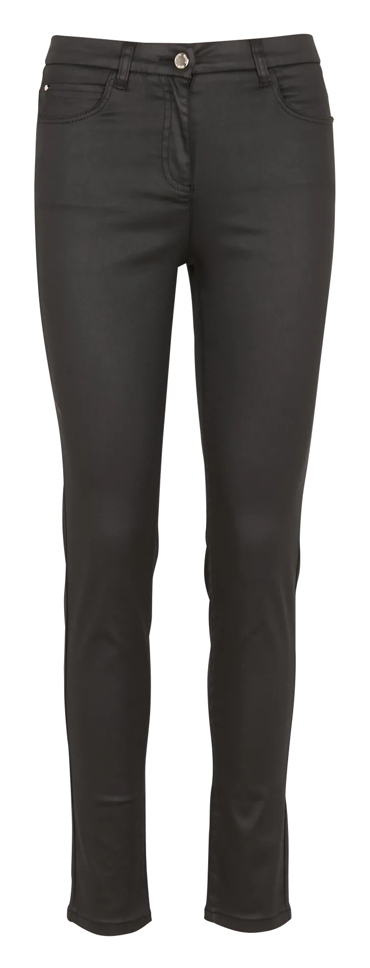 TONYCOAT  PANTALóN SLIM DE MEZCLA DE ALGODóN EFECTO ENCERADO EN NEGRO