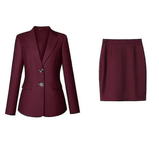 Traje de mujer Oficina Damas Profesional Traje de color sólido Negocio Casual Traje de dos piezas