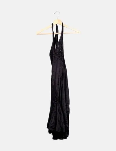 TWINSET Vestido seda cuello halter