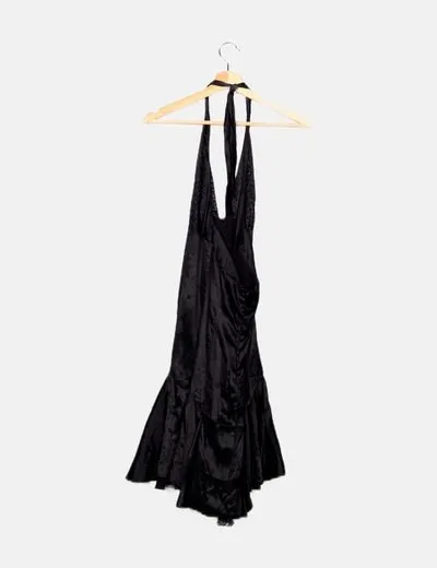 TWINSET Vestido seda cuello halter