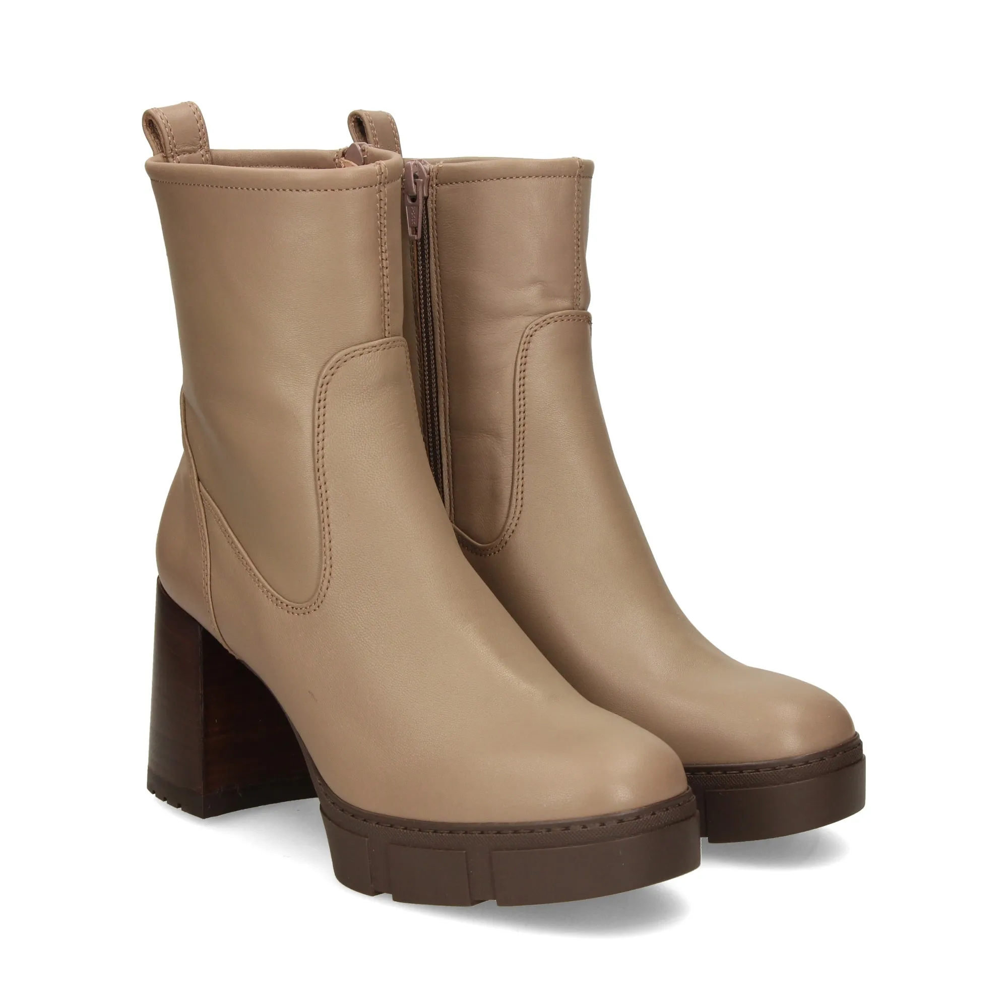 UNISA Botines con tacón de Mujer TAUPE