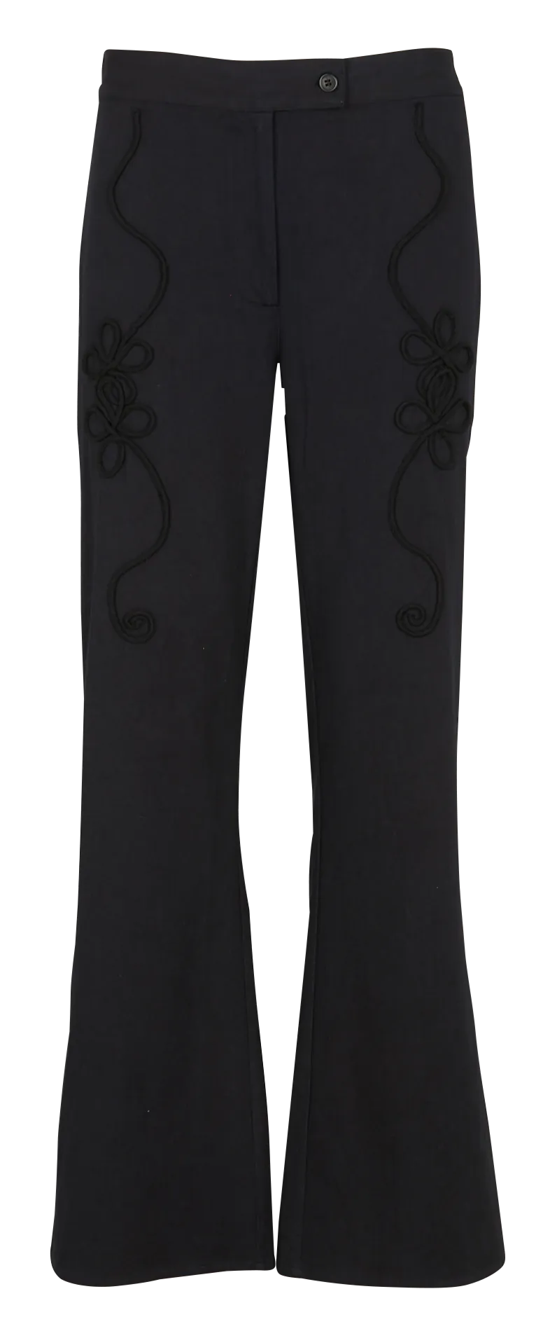 V DE VINSTER EGO  PANTALóN DE ALGODóN RECTO BORDADO EN NEGRO
