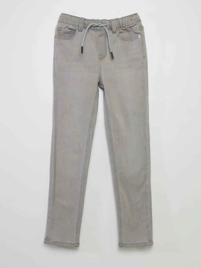 VAQUERO CON CINTURA ELáSTICA CON CORDONES  GRIS