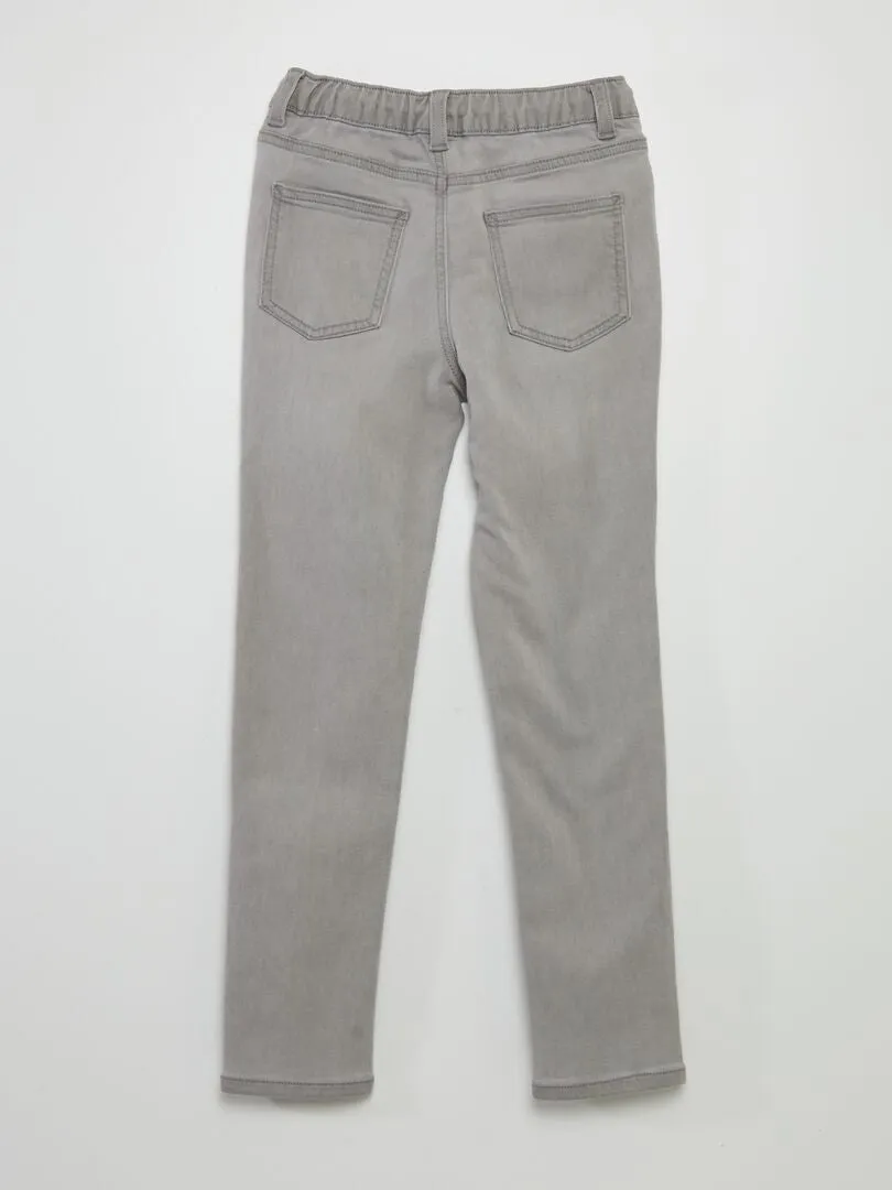 VAQUERO CON CINTURA ELáSTICA CON CORDONES  GRIS