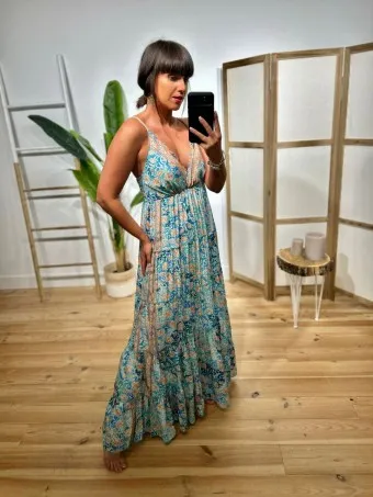Vestido Estampado Paneles SHINTIA Azul