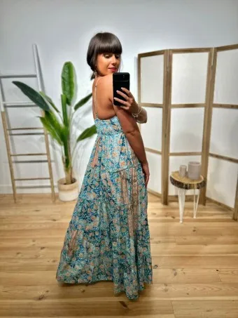 Vestido Estampado Paneles SHINTIA Azul