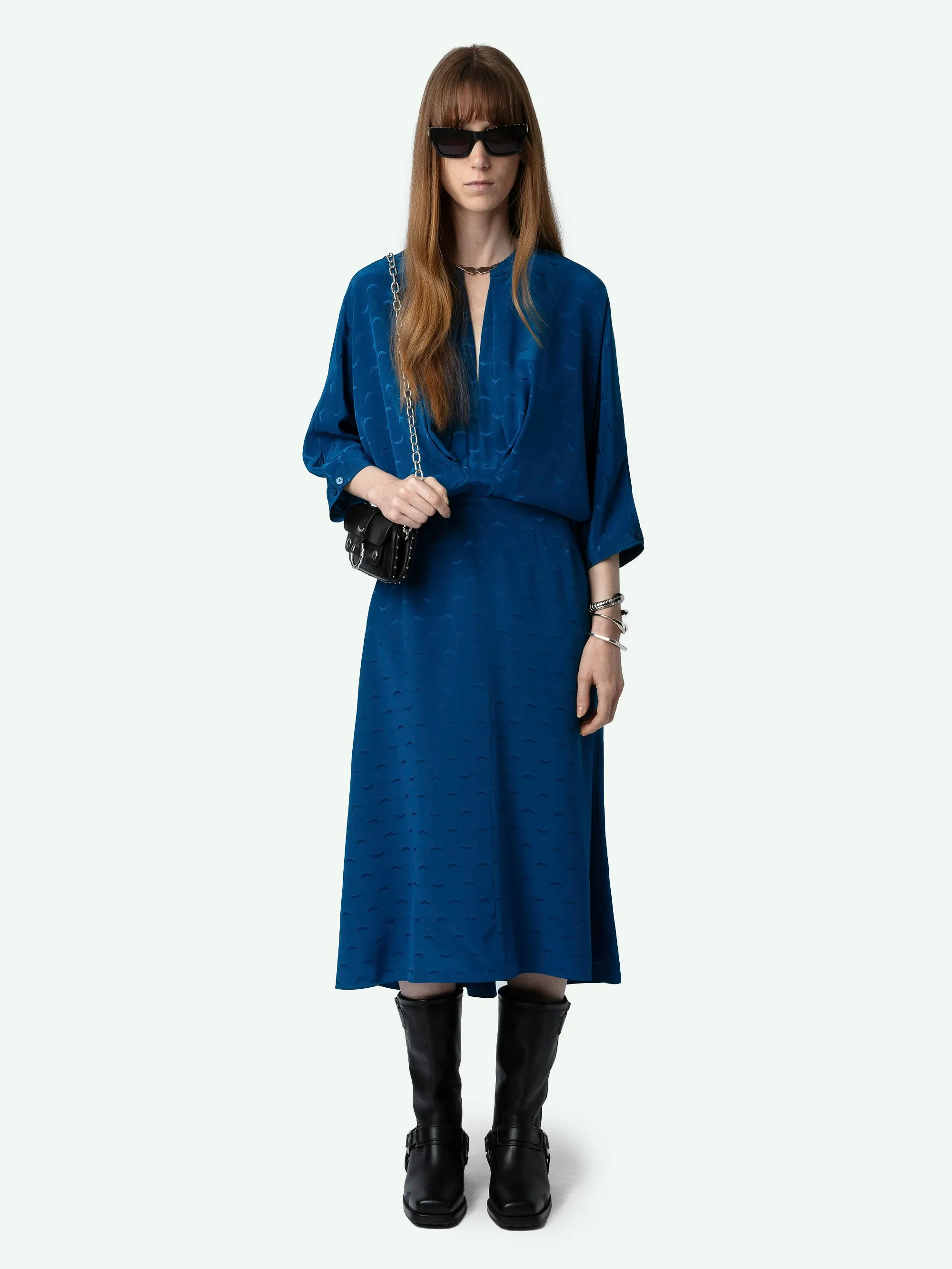 Vestido Ritany Wings de Jacquard de Seda