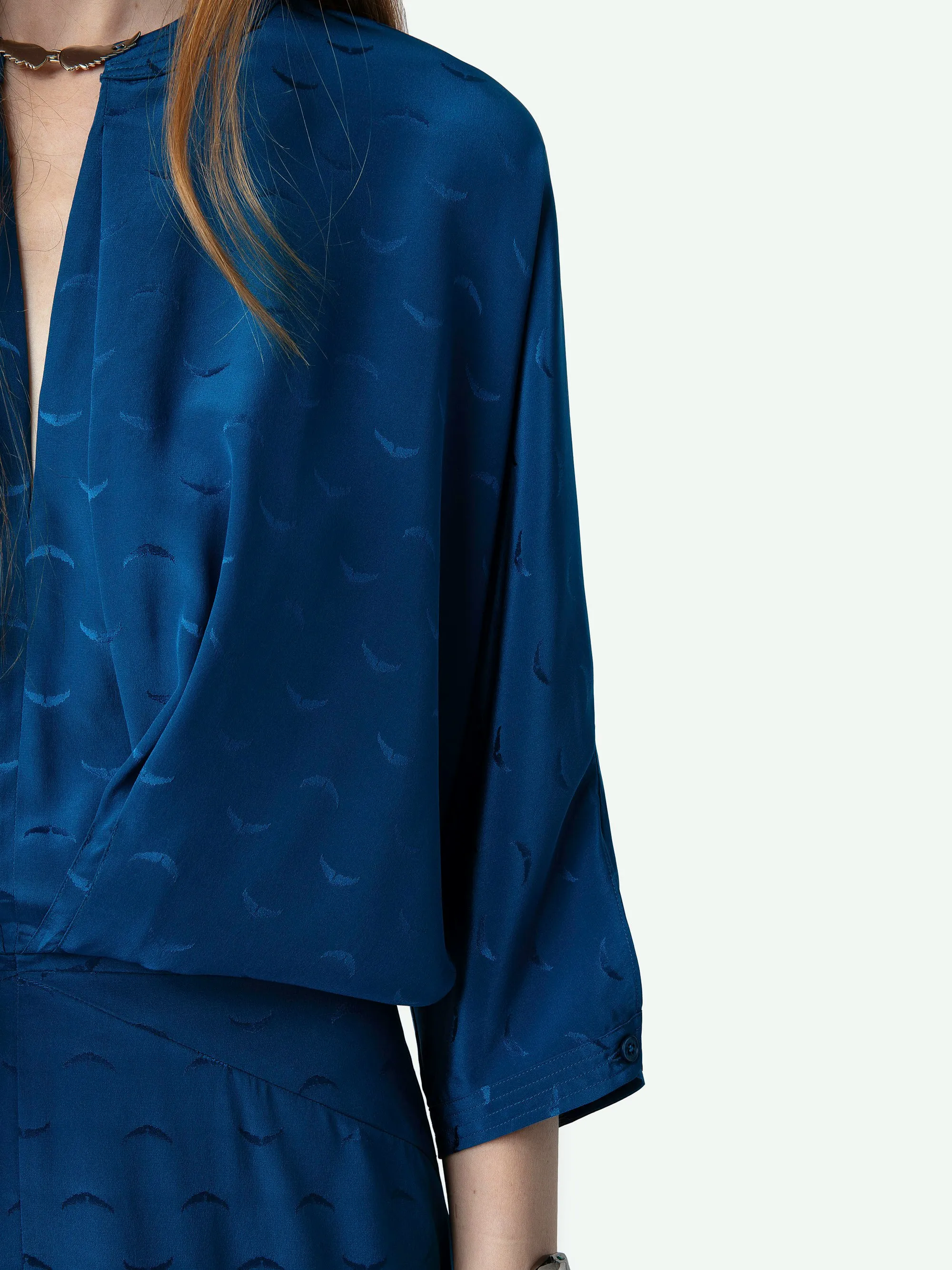 Vestido Ritany Wings de Jacquard de Seda