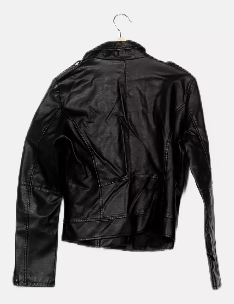 VILA Chaqueta biker negra