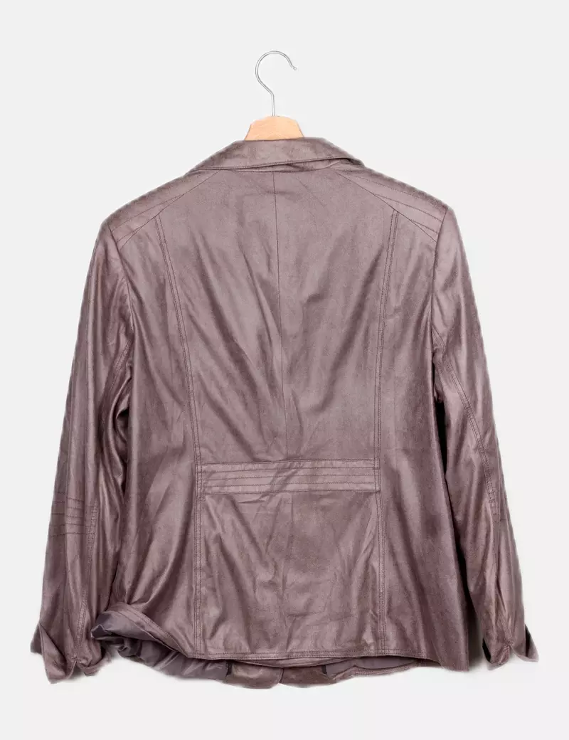 Walbusch Chaqueta biker gris texturizada
