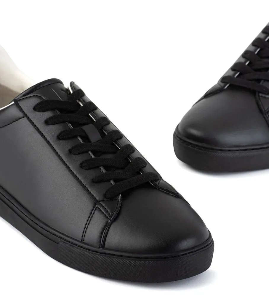 Zapatillas de cuero basicas negro
