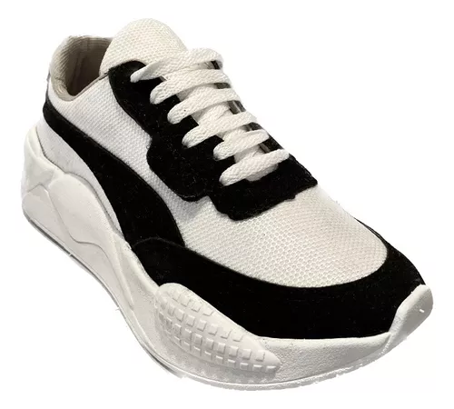 ZAPATILLAS DE DAMA MODA URBANA CóMODA NEGRO BLANCO ARTPUMI