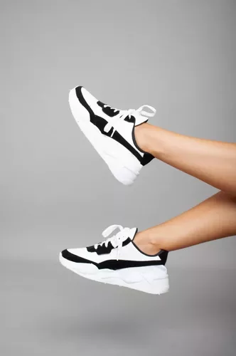 ZAPATILLAS DE DAMA MODA URBANA CóMODA NEGRO BLANCO ARTPUMI