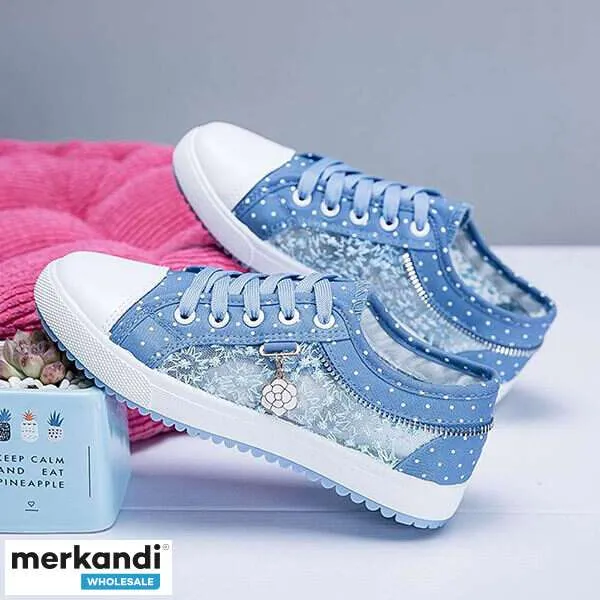 ZAPATILLAS DE MODA DE LONA LETILA PARA MUJER  DETALLES DE ENCAJE CHIC Y DISEñO TRANSPIRABLE