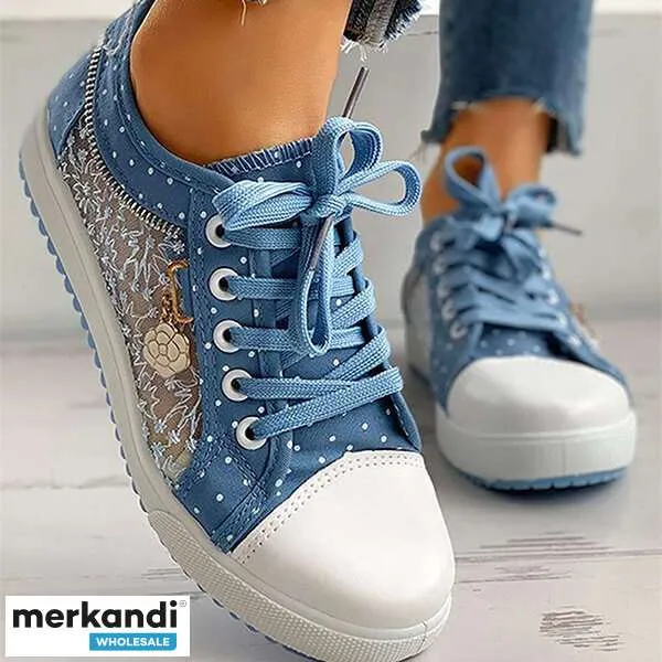 ZAPATILLAS DE MODA DE LONA LETILA PARA MUJER  DETALLES DE ENCAJE CHIC Y DISEñO TRANSPIRABLE