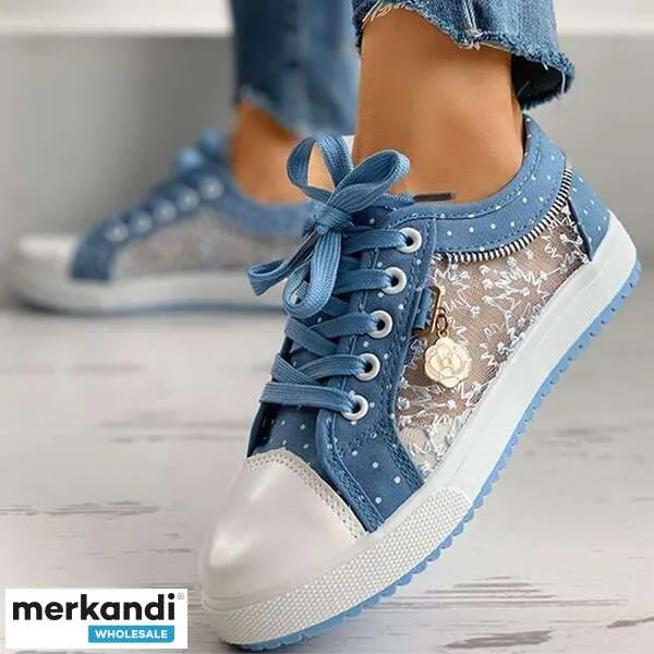 ZAPATILLAS DE MODA DE LONA LETILA PARA MUJER  DETALLES DE ENCAJE CHIC Y DISEñO TRANSPIRABLE