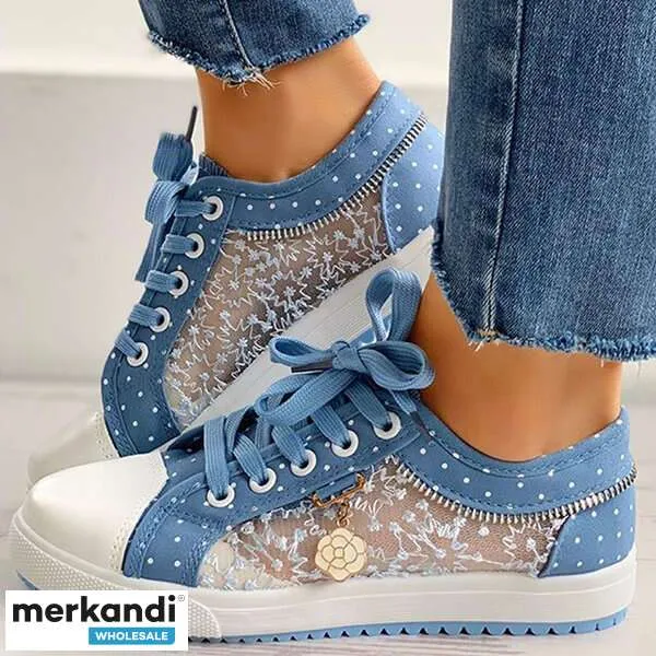 ZAPATILLAS DE MODA DE LONA LETILA PARA MUJER  DETALLES DE ENCAJE CHIC Y DISEñO TRANSPIRABLE