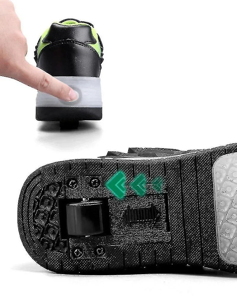 Zapatillas de ruedas para niños Zapatillas de patinaje de ruedas 2 ruedas Zapatillas de deporte deformadas al aire libre Parkour