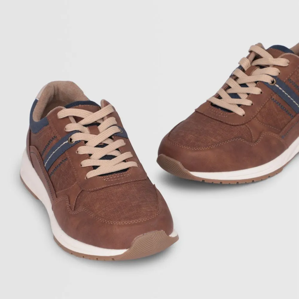 Zapatillas Urbanas Para Hombre Malabar Pu Gaspa Marrón